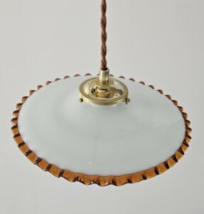 Suspension opaline collerette Terracotta "Bela"