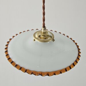 Suspension opaline terracotta vintage