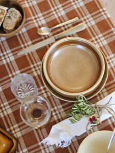 Ensemble de 6 assiettes creuses en grès Salins France