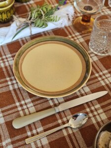 Ensemble de 6 assiettes à dessert en grès Badonviller France