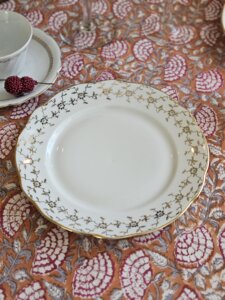 Ensemble de 4 assiettes à dessert en porcelaine FD Chauvigny "Flora"