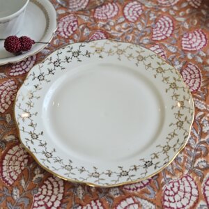 Ensemble de 4 assiettes à dessert en porcelaine FD Chauvigny "Flora"