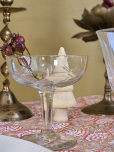 Ensemble de 6 verres à champagne en verre ciselé "Ivy"