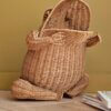 Porte-revues rotin grenouille vintage