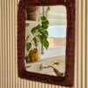 Miroir vintage rectangulaire en rotin – Années 70 "Josie" – Image 5