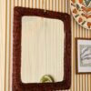 Miroir vintage rectangulaire en rotin – Années 70 "Josie" – Image 4