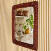 Miroir vintage rectangulaire en rotin – Années 70 "Josie" – Image 2