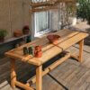 Table de ferme ancienne en bois massif  | Pièce unique rénovée "DORIA" – Image 7