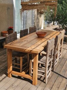 Table de ferme ancienne en bois massif  | Pièce unique rénovée "DORIA"