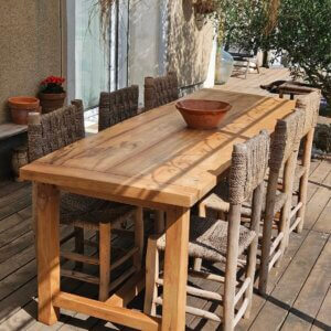 Doria — Table de ferme ancienne en bois massif | Pièce unique rénovée