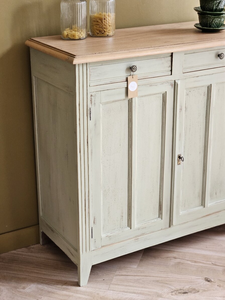 Buffet parisien vintage patiné en bois massif | LEONIE – Image 18
