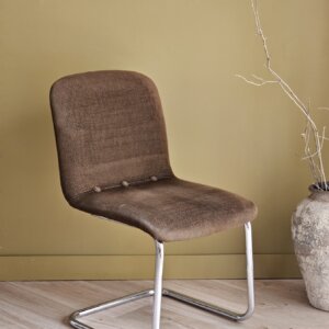 Chaise vintage en tube chromé – années 60/70