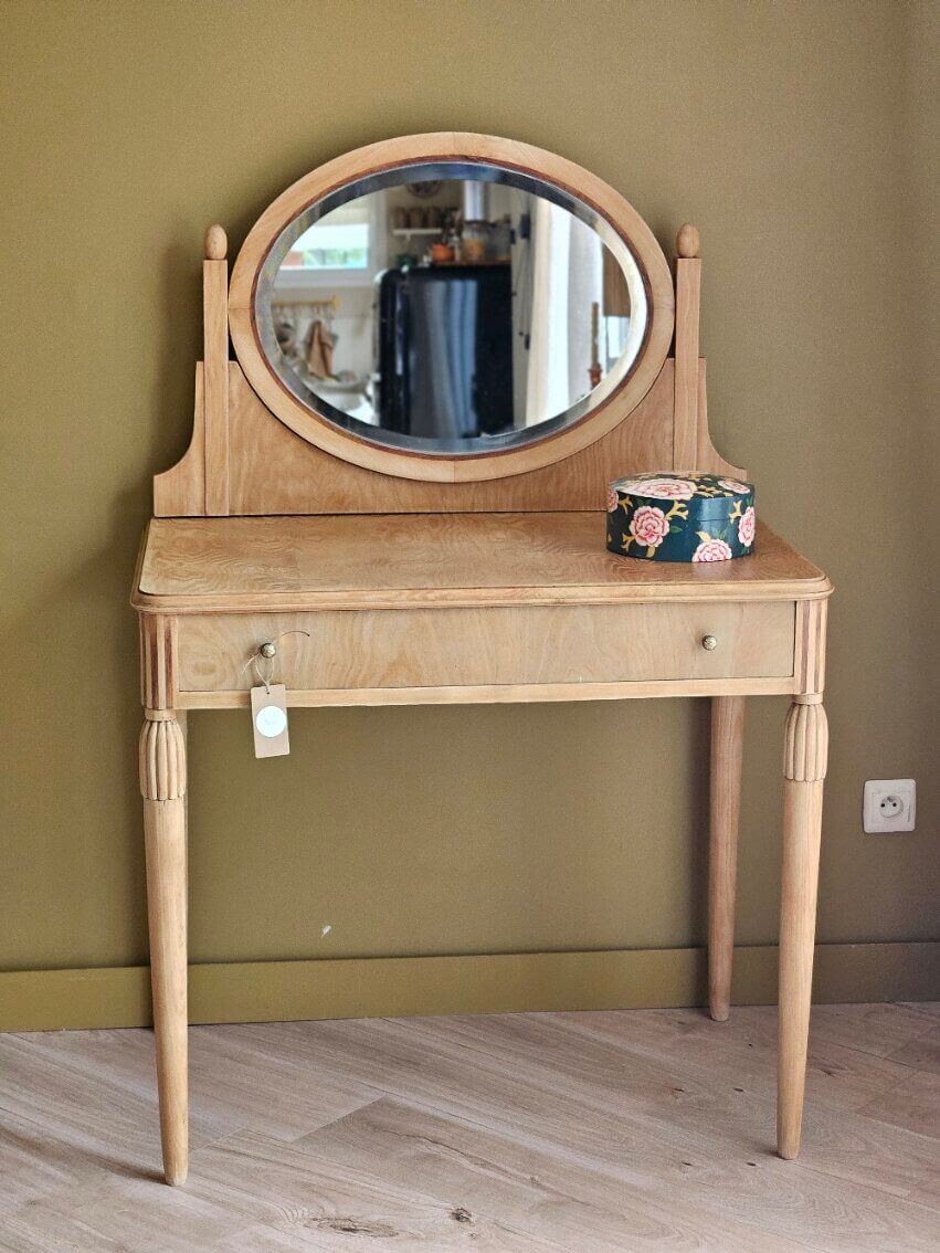 Coiffeuse Art déco en marqueterie rénovée | Elise – Image 3