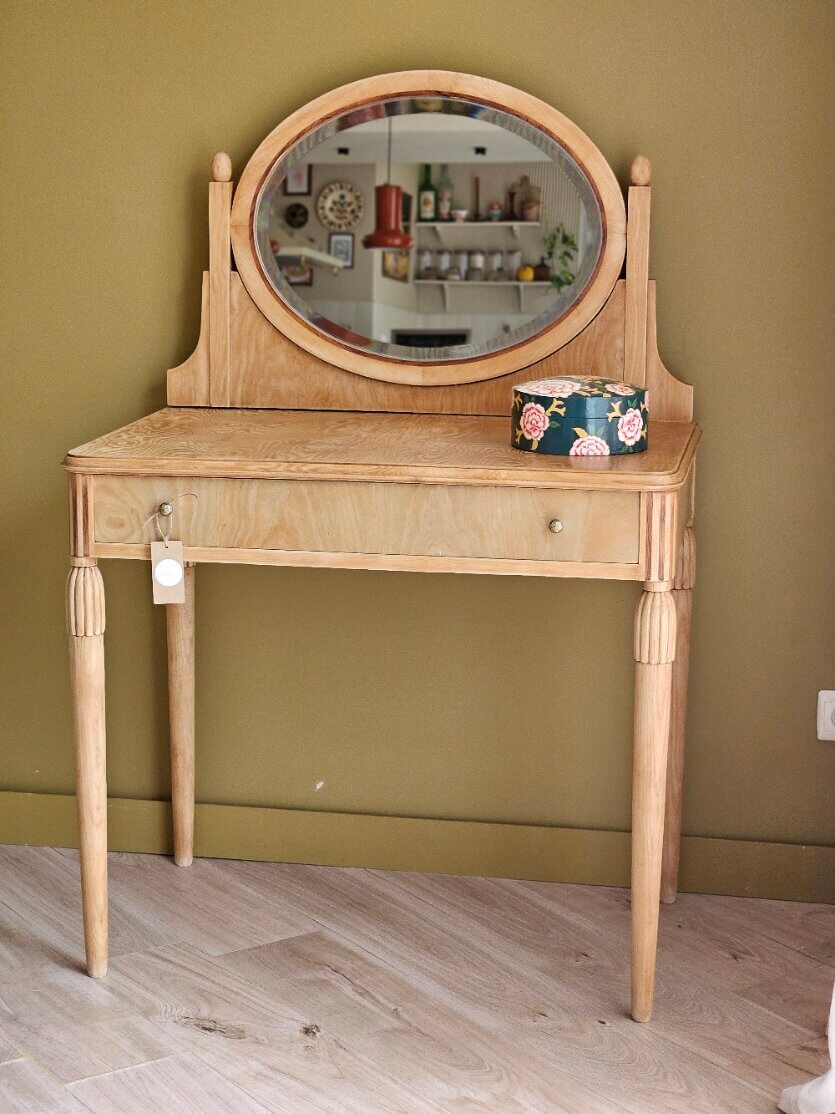 Coiffeuse Art déco en marqueterie rénovée | Elise – Image 6