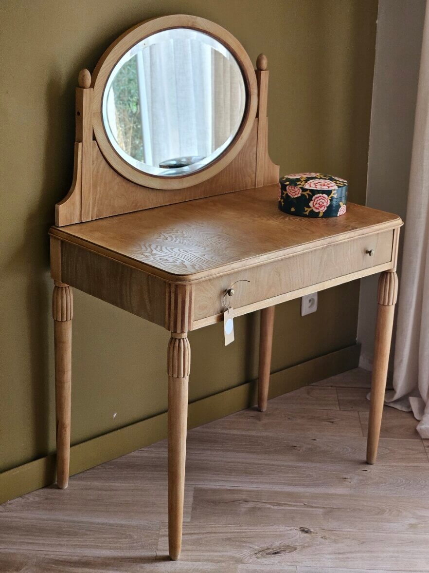 Coiffeuse Art déco en marqueterie rénovée | Elise – Image 4