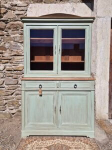 Vaisselier/ Buffet 2 corps vitré ancien rénové | Basile